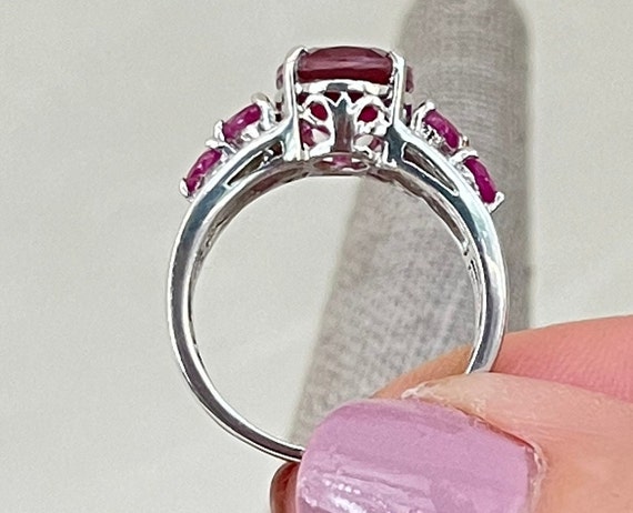 Sterling Silver Quartz and Ruby Ring - image 6