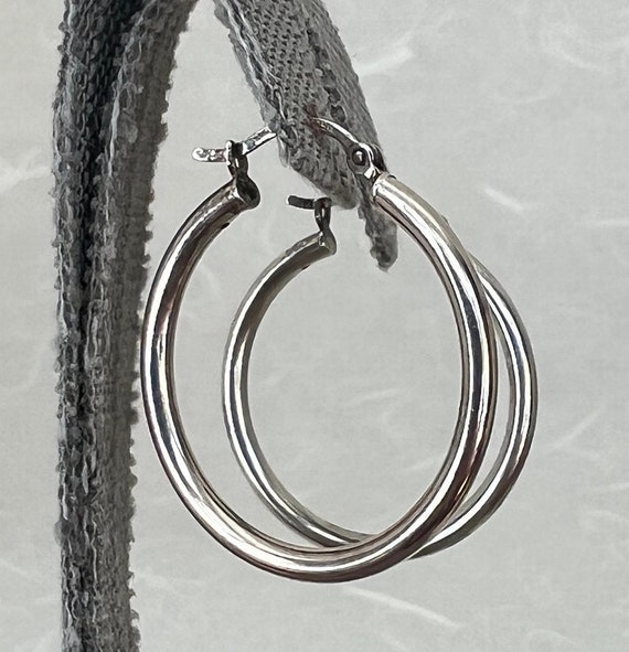 Sterling Silver Circle Hoop Earrings - image 3