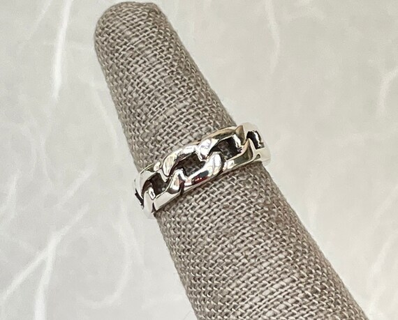 Sterling Silver Interlocking Chain Ring - image 3