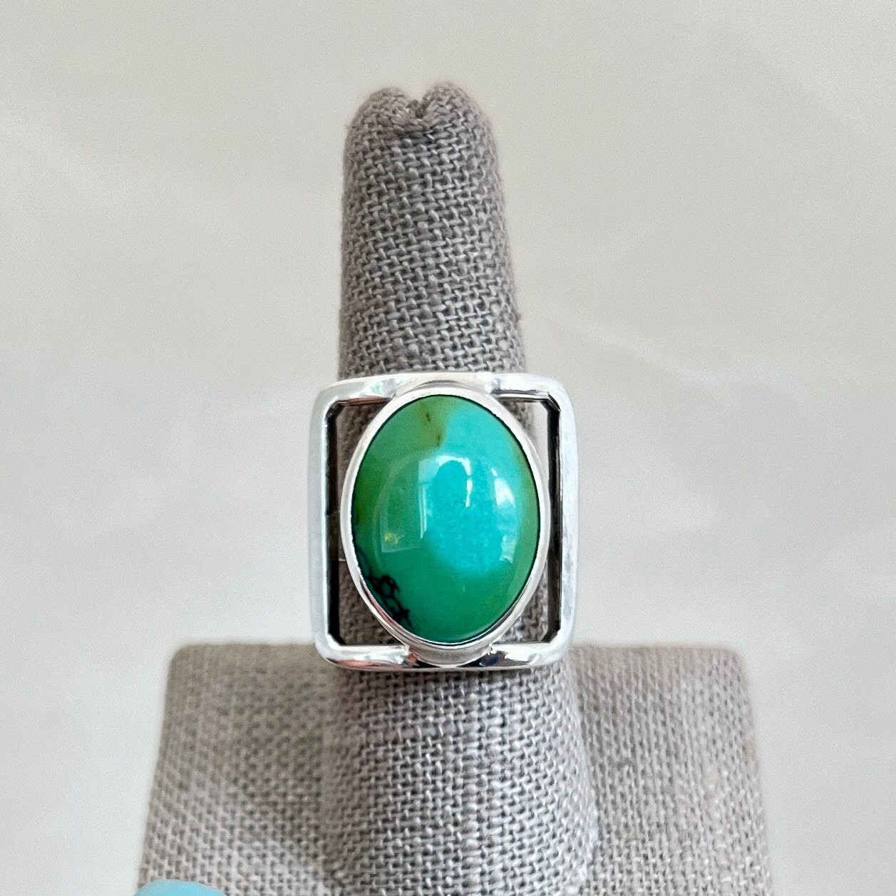 Sterling Silver Southwest Style Turquoise Cabochon Ring