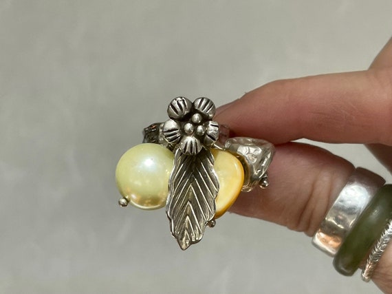 Sterling Silver Dangling Multi Charm Ring - image 4