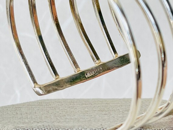 Vintage Sterling Silver 6 Strand Woven Cuff - image 4