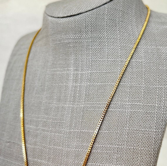 14K Yellow Gold 30" Foxtail Chain Necklace - image 3