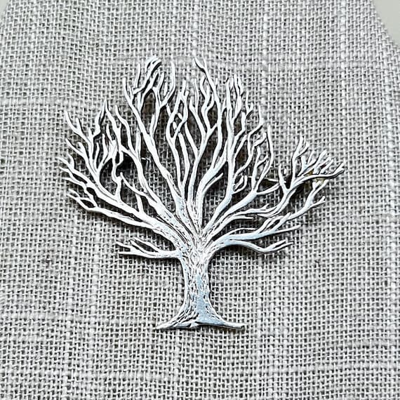 Vintage Sterling Silver Winter Tree Brooch