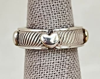 Vintage Sterling Silver Heart Link Ring