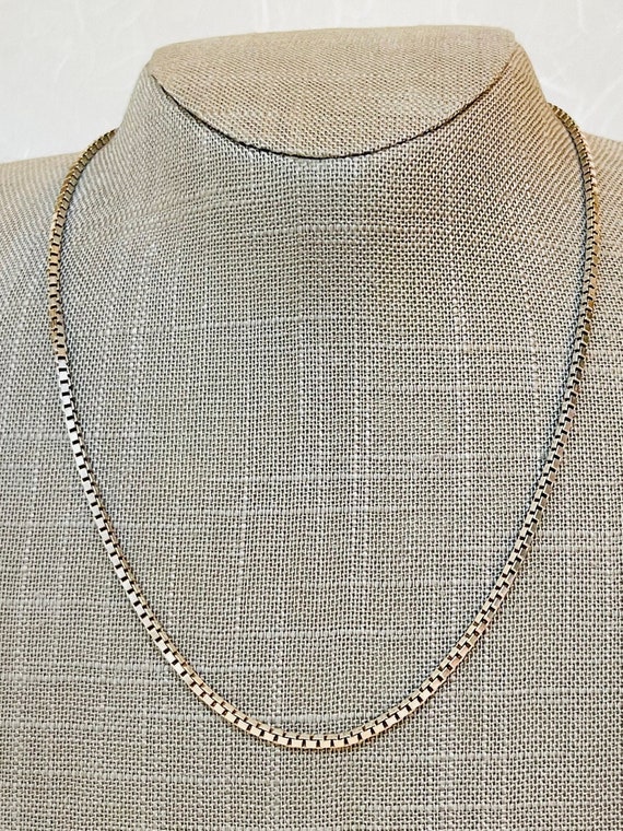 Sterling Silver 18" Box Necklace - image 1