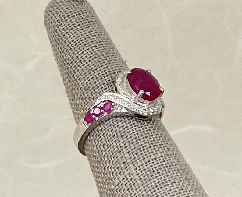 Sterling Silver Ruby Ring - Etsy
