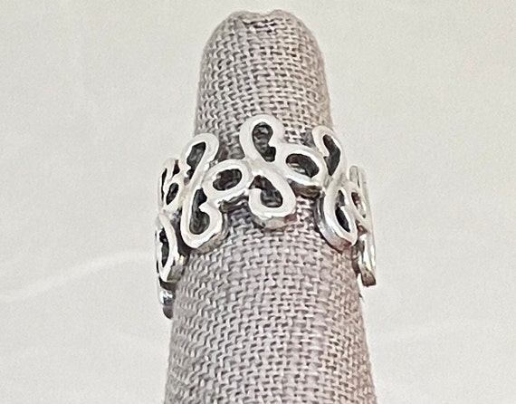 Sterling Silver Open Pattern Eternity Ring - image 2