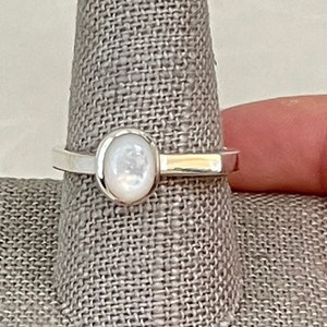 Anello vintage in madreperla in argento sterling