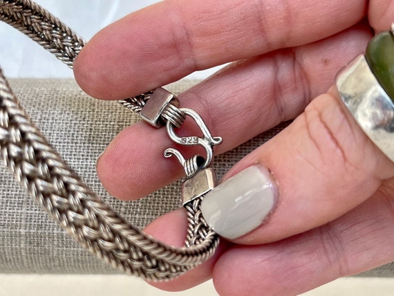 Vintage Sterling Silver Woven Braided Bracelet - image 4