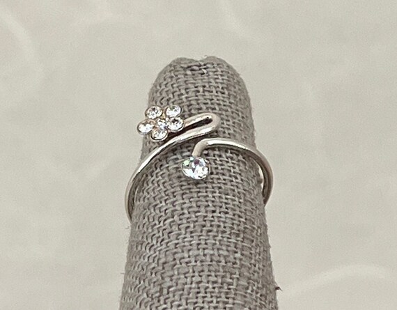 Sterling Silver Floral Toe Ring - image 2