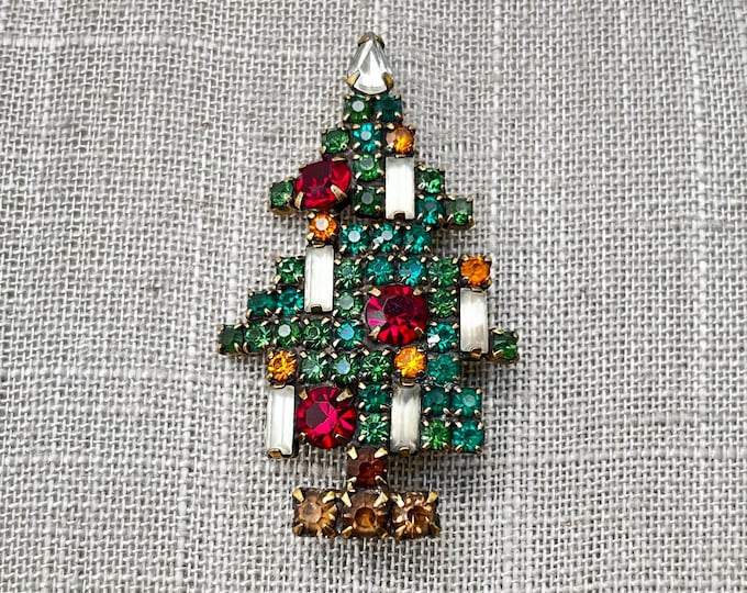 Vintage Weiss 1950's 5 Candle Christmas Tree Brooch Etsy