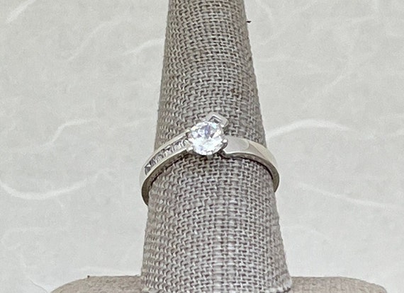 Sterling Silver Bypass Solitaire Ring - image 2