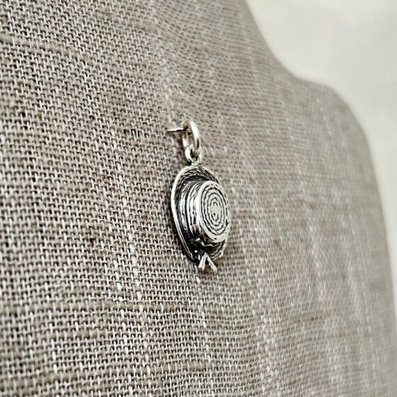 Sterling Silver Straw Hat Charm - image 2