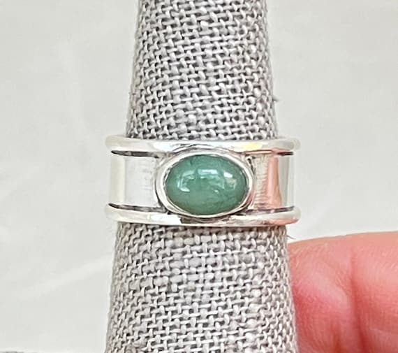 Sterling Silver Jadeite Ring - image 1
