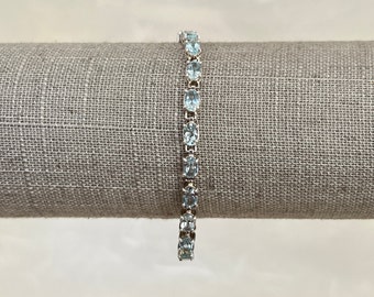 Sterling Silver 11.6ctw Blue Topaz Line Bracelet