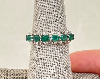 Sterling Silver Emerald Ring