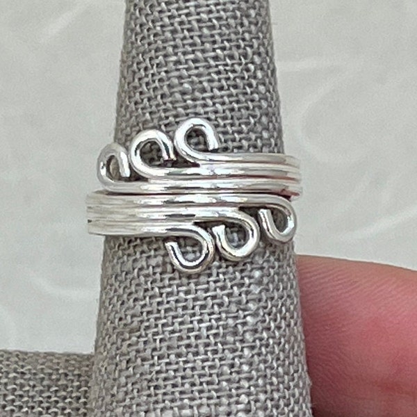 Sterling Silver Cresting Waves Ring