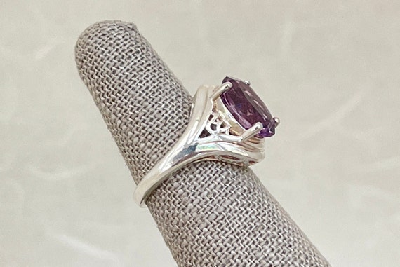 Sterling Silver Oval Amethyst Ring - image 4