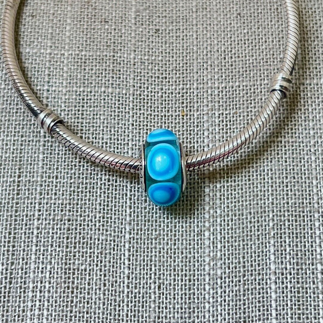 Pandora Authentic Murano Glass Sterling Silver Blue Charm Retired - Etsy