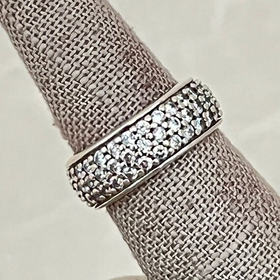 Sterling Silver Pave Eternity Cubic Zirconia Ring - image 4
