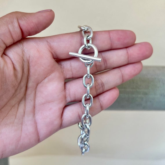 Sterling Silver 8 1/2" Solid Cable Chain Bracelet… - image 4