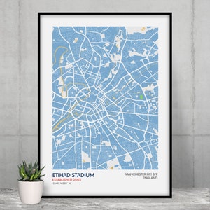 Cadeau Manchester City pour fan de football Art mural Manchester City Fan de football Cadeau fan de Manchester City Cadeau fan de football