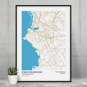 Olympique Marseille Fan Geschenk für Fußballfan Olympique Marseille Wand Kunst Fußballfan Olympique Marseille Fan Geschenk Fußball Fan Geschenk