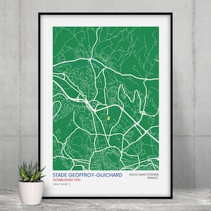 Saint-Étienne Gift for Football Fan Saint-Étienne Wall Art Football Fan Saint-Étienne Fan Gift Football Fan Gift