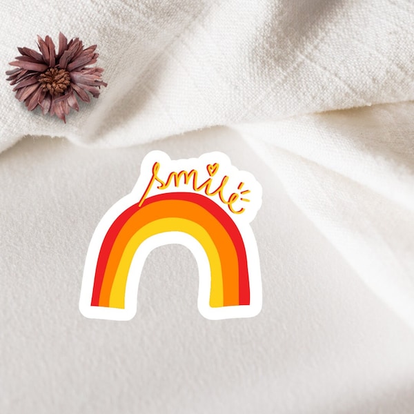 Rainbow Smile Sticker - Regenbogen Aufkleber - Trinkflasche - Vinyl Aufkleber - Journal Sticker - Laptop - Planer Sticker - for hydroflask