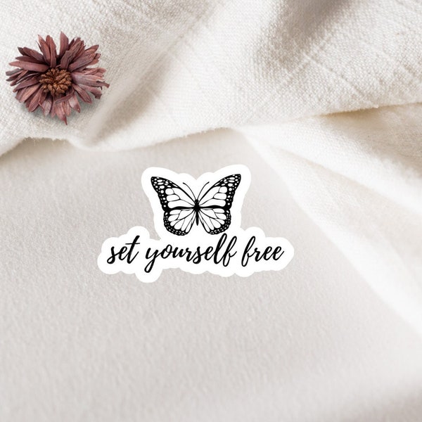 Set Yourself Free Sticker - Vinyl Aufkleber - Journal Sticker - Laptop - Planer Sticker - for hydroflask - Sticker Quotes - Car-Sticker Auto