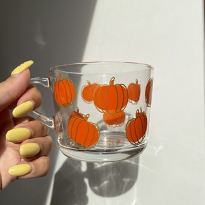 Glass Pumpkin Mug - Pumpkin Tableware - Pumpkin Mug Glass - Pumpkin Mug - Fall Mug - Fall Mug - Fall Glass - Tea Glass