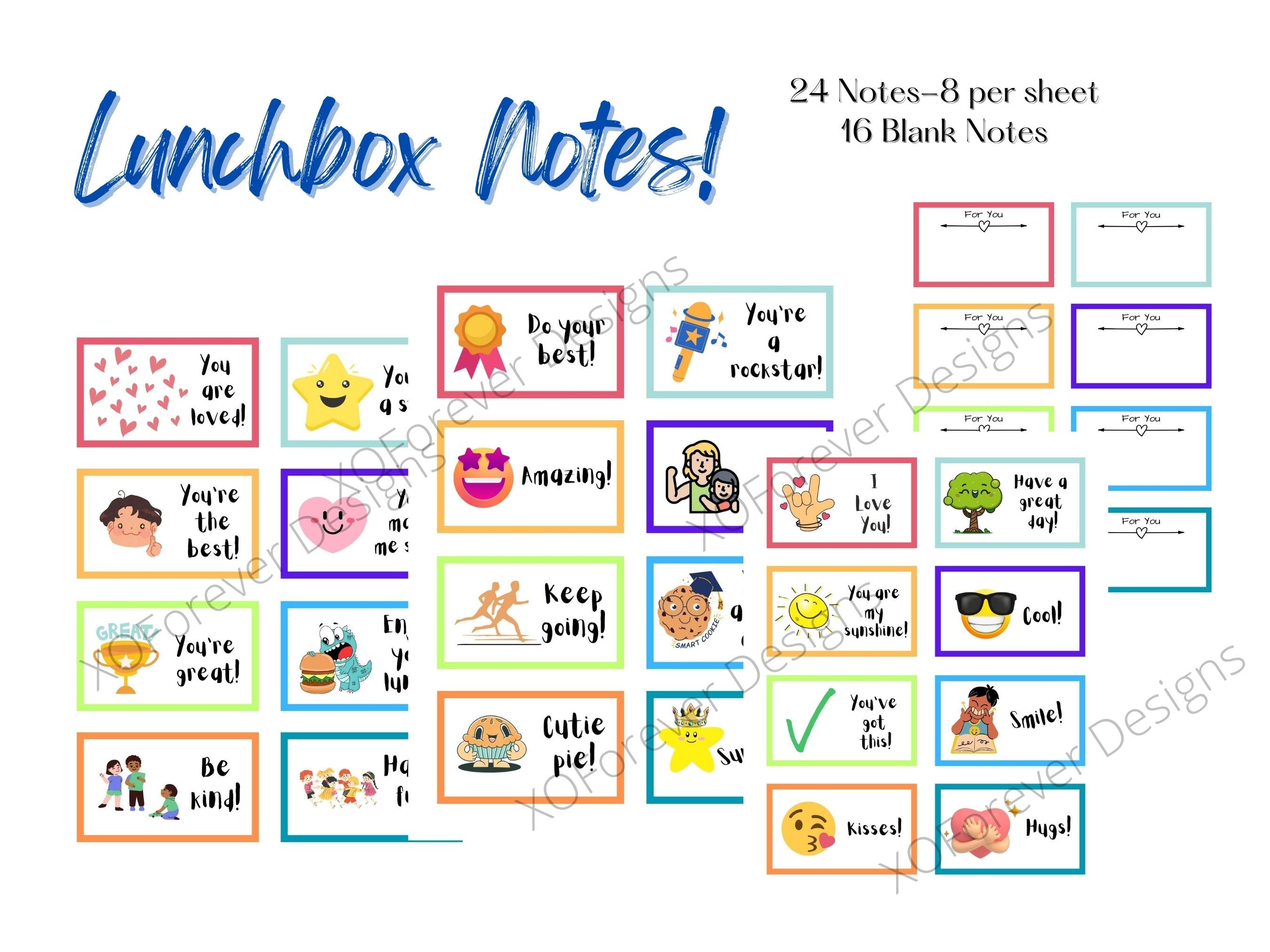 Kids Lunchbox Notes | Love Notes | Notes for Kids | Digital Download ...