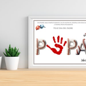 Baseball Papa/Papi | Papa/Papi Handprint Craft | Feliz Dia Del Padre | First Father&#39;s Day | Father&#39;s Day Keepsake | Dad Poem | Handprint