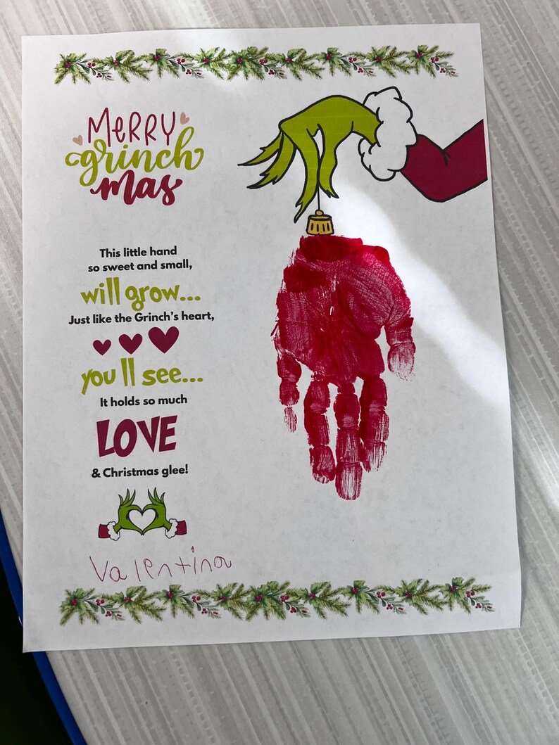 Grinch Handprint Grinchmas Christmas Handprint Grinch Ornament