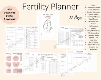 Fertility Planner | Printable Fertility Planner | Period Tracker | Fertility Planner | Ovulation Tracker | PDF | Digital Print