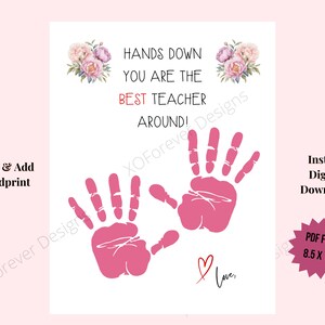 Teacher Appreciation Week Printable Handprint Art | Handprint Art for ...
