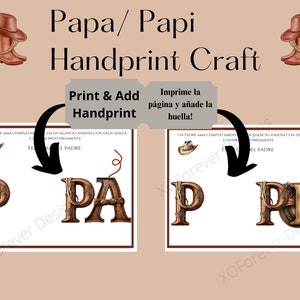 Western Papa/papi | Papa/papi Handprint Craft | Feliz Dia Del Padre ...
