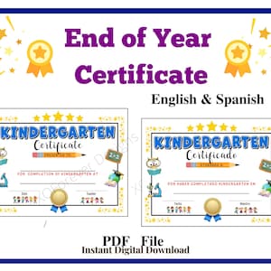 Kindergartenschein | Zertifikat zum Jahresende | Kindergarten Abschluss Zertifikat | Kindergarten Auszeichnungen | Kindergarten Abschlussfeier |