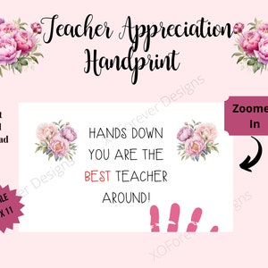 Teacher Appreciation Week Printable Handprint Art | Handprint Art for ...
