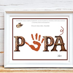 Western Papa/Papi | Papa/Papi Handprint Craft | Feliz Dia Del Padre | First Father's Day | Father's Day Keepsake | Dad Poem | Handprint