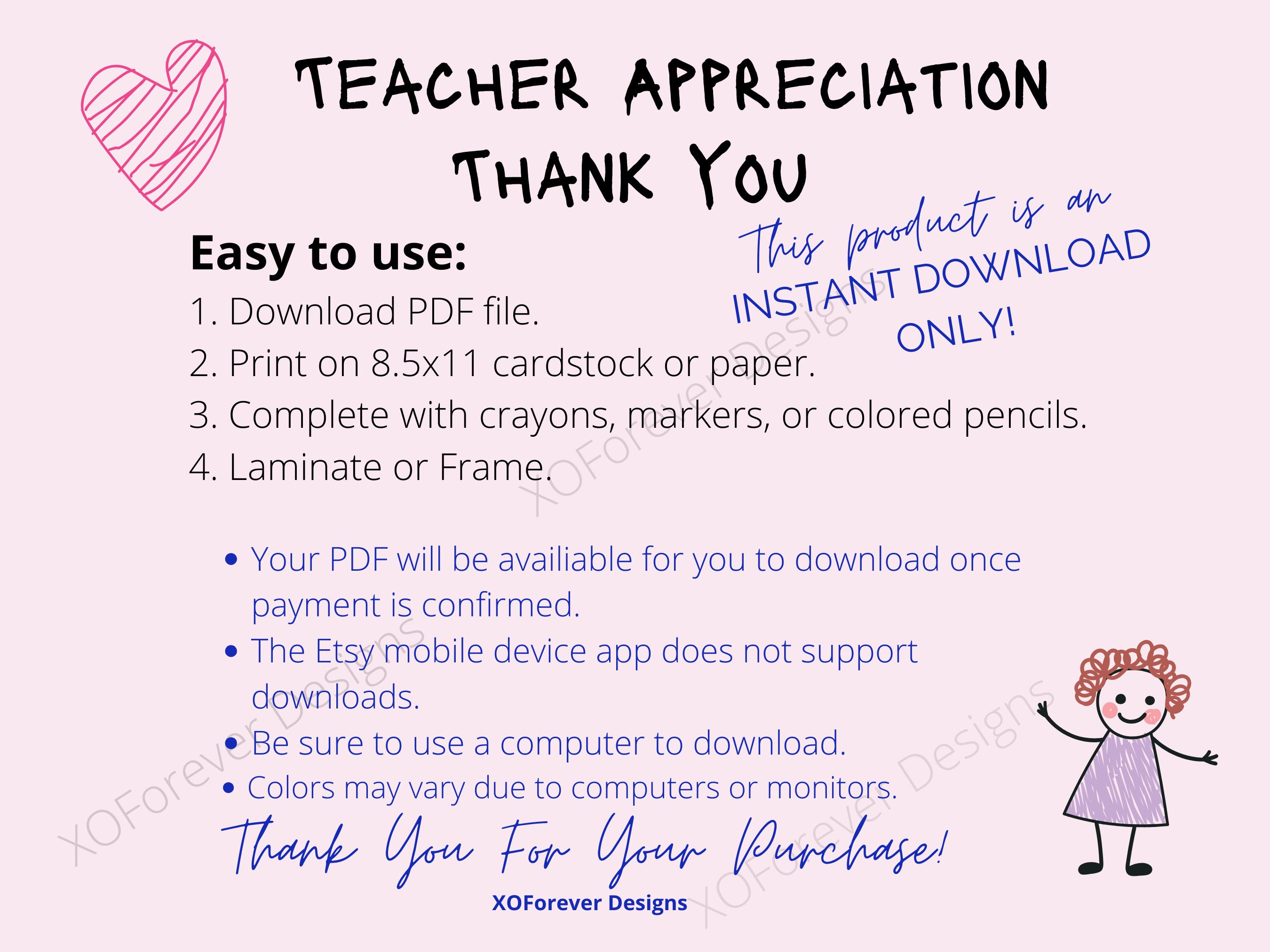 Teacher Appreciation Week Printable | Teacher Appreciation Thank You ...