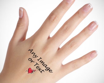 Personalised Temporary Hand Tattoos - Upload Any Graphics, Great for Parties