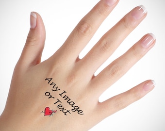 Personalised Temporary Hand Tattoos - Upload Any Graphics, Great for Parties