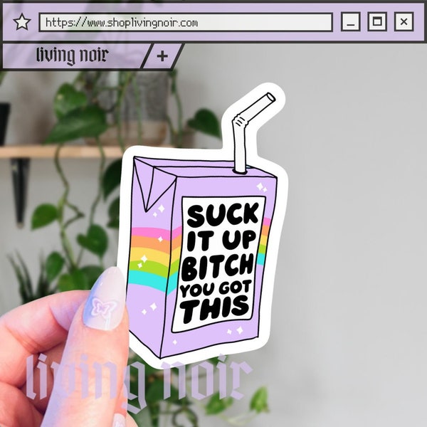 Suck It Up Juice Box Sticker | You Got This | Motivational Sticker | Affirmation | Funny Sticker | JuiceBox Juice | Trendy Sticker | Rainbow