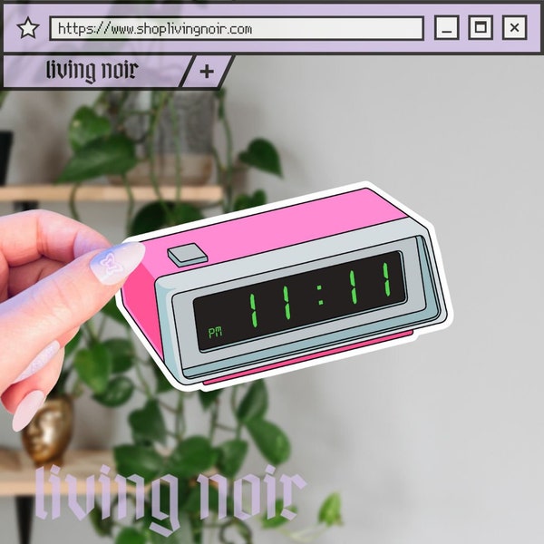 11:11 Digital Clock Sticker | Make A Wish | 90's Anime Aesthetic | Angel Numbers | Pastel Pink | E-girl | Kawaii | Lo-Fi | Retro