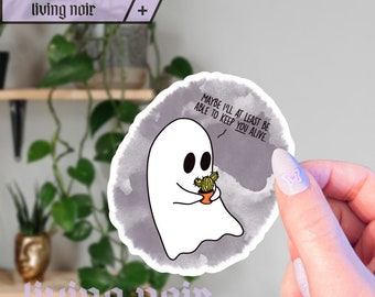 Cute Ghost Sticker, Ghost Cactus Sticker, Plant Killer, Dark Humor, Spooky Ghost, Creepy Cute, Pastel Goth, Witchy, Plant Sticker