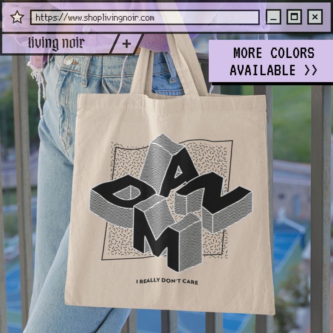 Damn, I Really Don't Care Tote Bag, Streetwear Tote Bag, Canvas Tote Bag,  Aesthetic Tote Bag, Minimalist Tote Bag, Black Purple Red Tote Bag - Etsy