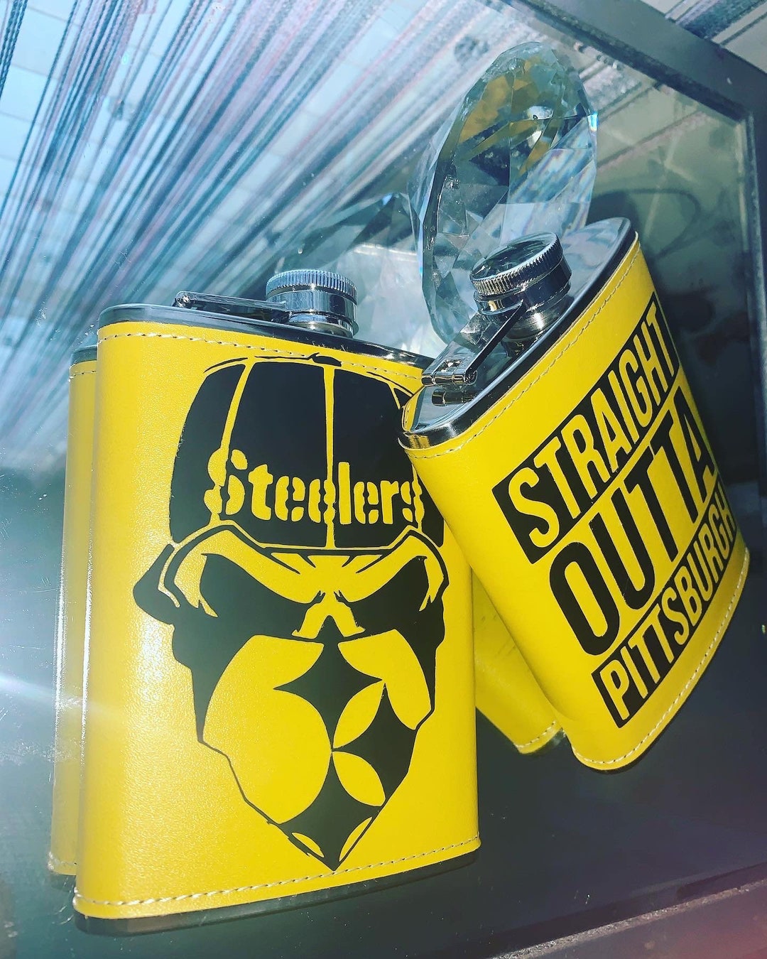 Custom Sports Flask, Personalized Stainless Steel Flask, Doublesided