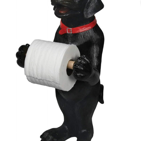 Unique Medium Dog Freestanding Toilet Paper Holder Animal Bathroom Decor